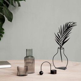 Aberto Design Flowerpot - 6 Objeto Decorativo de Metal Negro